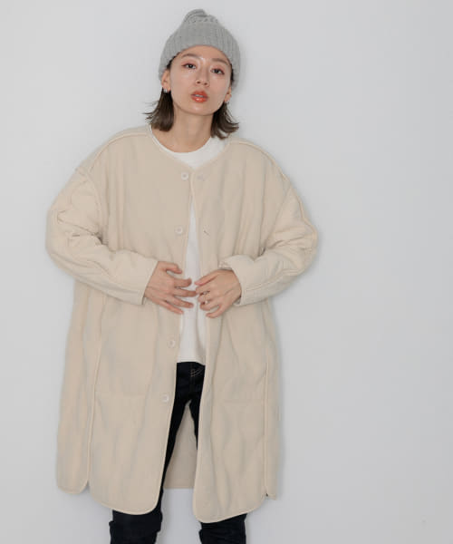 今期発売　URBANRESEARCH　アイボリー コート URBAN RESEARCH ROSSO◇ステンカラーオーバーコート◇アイボリー