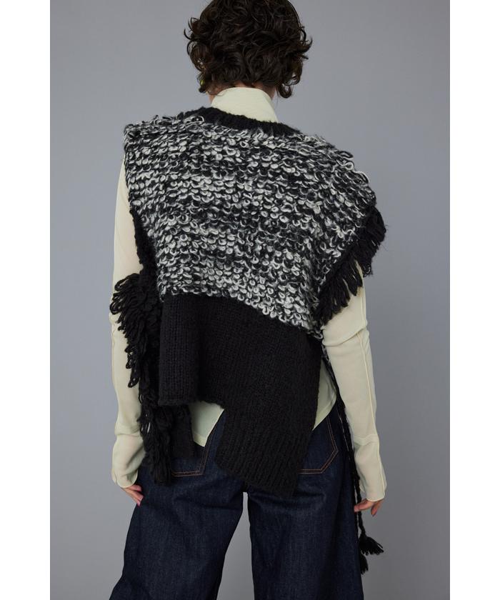ヘリンドットサイ　Scale knit vest毛17%