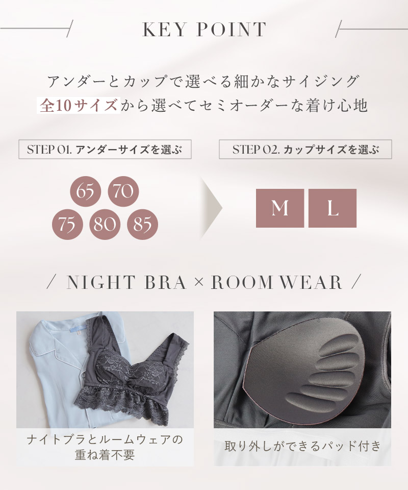 あず2点【新品未開封】ラクシア　ルームウェア　ツーハッチ　65M セール】【ナイトブラ付きルームウェア】《ラクシアスリープ
