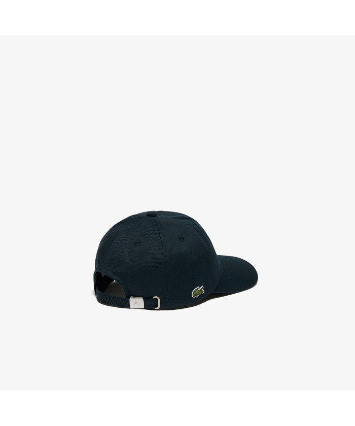 LACOSTE キャップ ブラック Lacoste Unisex Organic Cotton Twill Cap, Black, One Size at