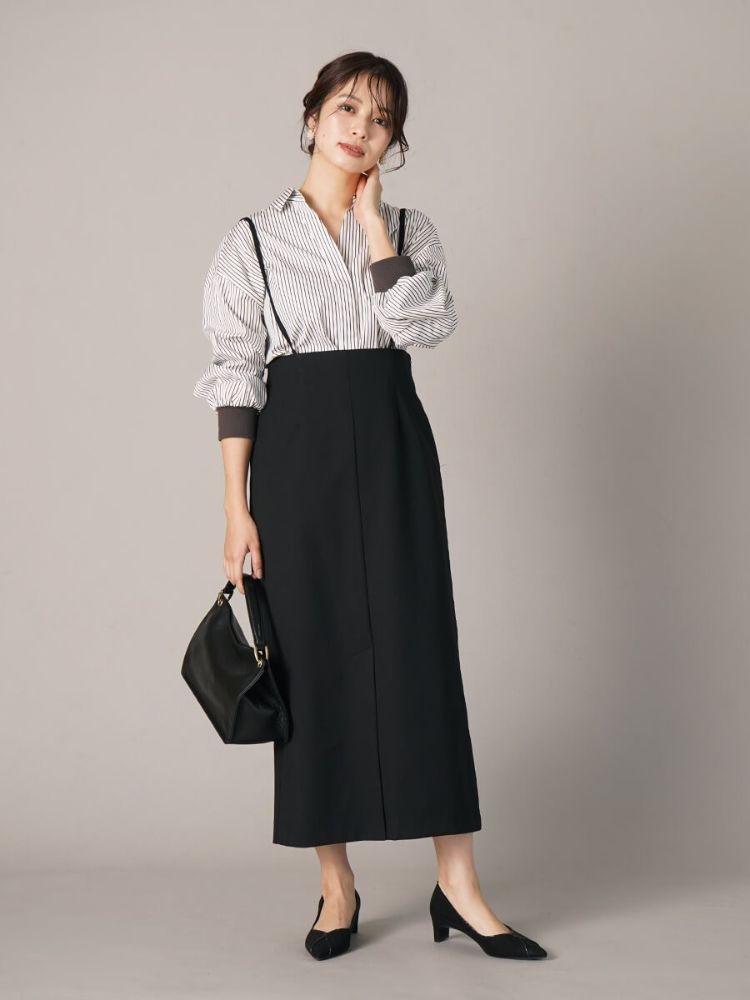 FENNEL 2wayスキッパーカラーストライプシャツ フェンネル FENNEL 2wayスキッパーカラーストライプシャツ