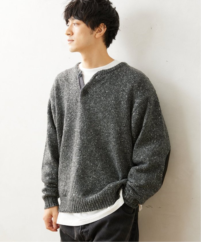 セール 20%OFF】CALIFORNIA エルボーパッチ ヘンリーネック