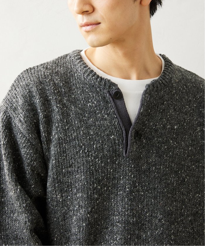 セール 20%OFF】CALIFORNIA エルボーパッチ ヘンリーネック セール 20%OFF】CALIFORNIA エルボーパッチ ヘンリーネック