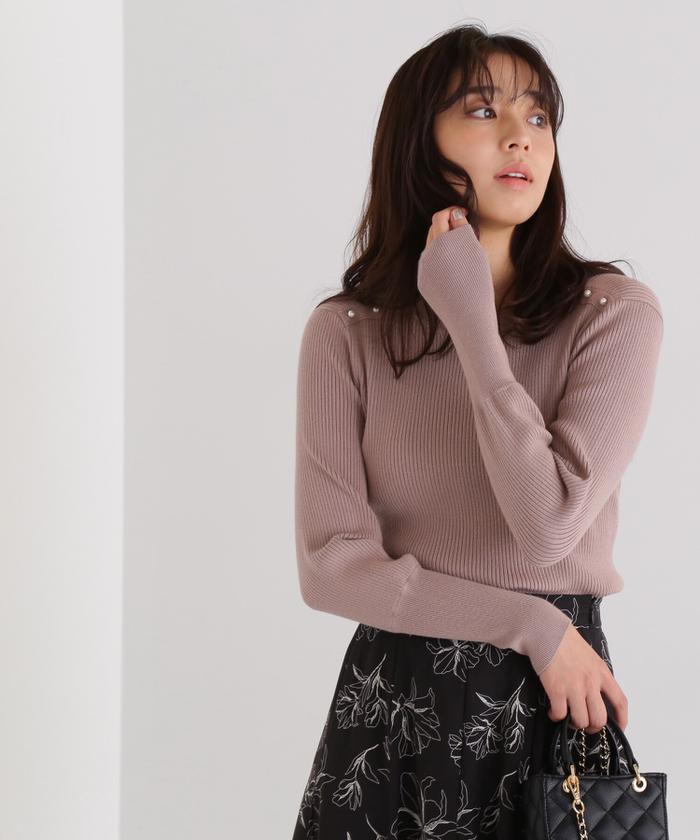 NATURAL BEAUTY BASIC ヨークパールリブニット