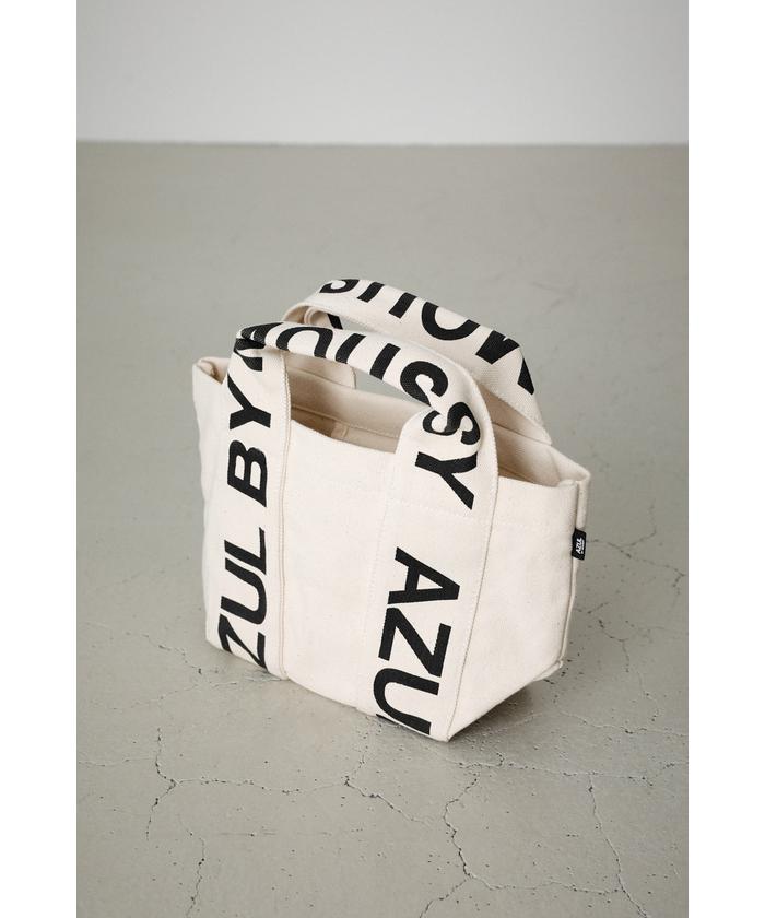 値下げ❌ AZUL by moussy トートバッグ テープロゴ セール 30%OFF】AZUL ロゴキャンバストートバッグ(505692386