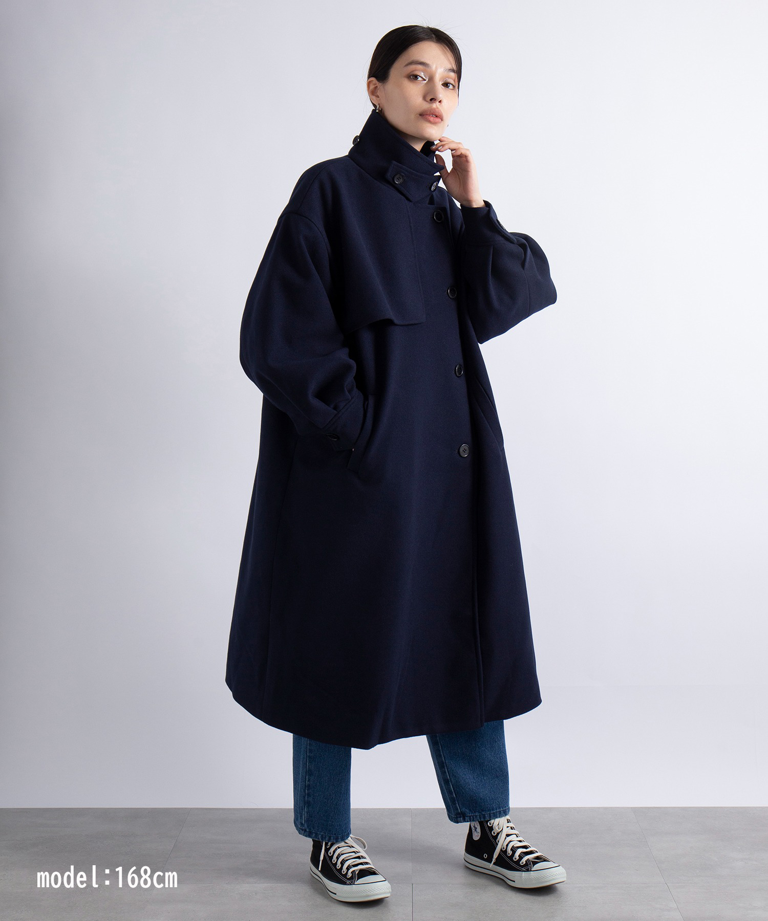 セール 61%OFF】【SETUP7】アウター スタンドカラーコート 長袖