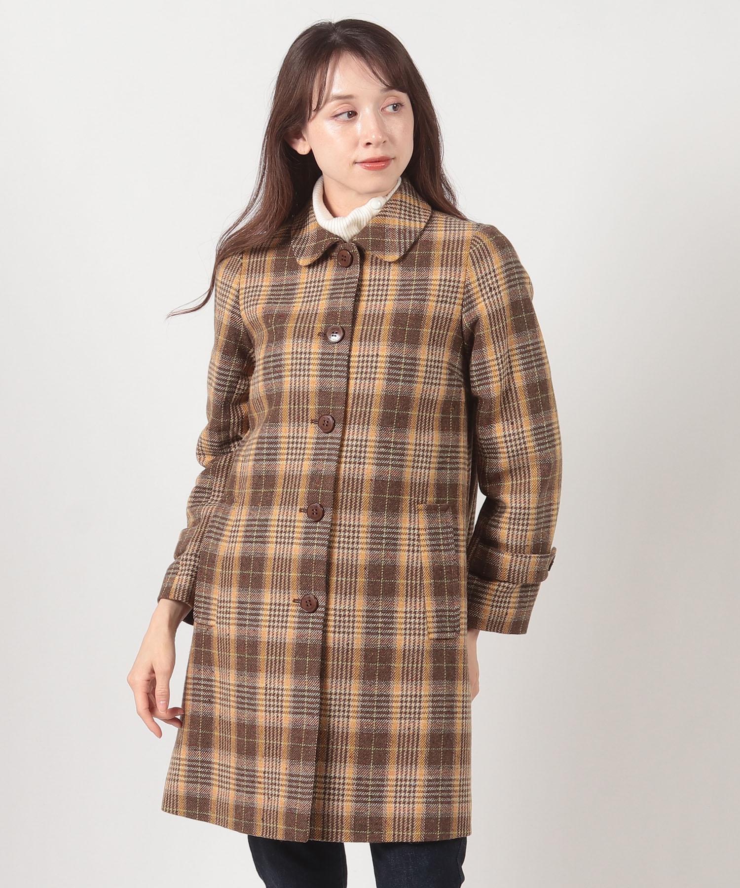 セール】【Outlet】WU86 MANTEAU ウールネップチェックピミリコ セール】【Outlet】WU86 MANTEAU ウールネップチェックピミリコ