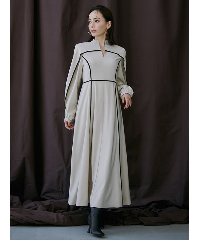 セール 40%OFF】バイカラートリミングデザインワンピース
