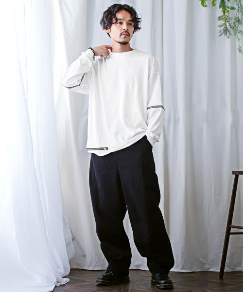 ラグスタイル LUXSTYLE 2WAY ZIPデザインロンT/ロンT メンズ
