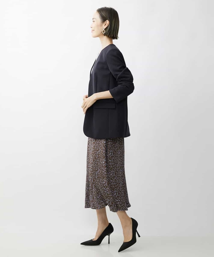 【美品】完売品 epnok セットアップ メランジツイルノーカラージャケット epnok（エプノック）の「メランジツイルノーカラージャケット