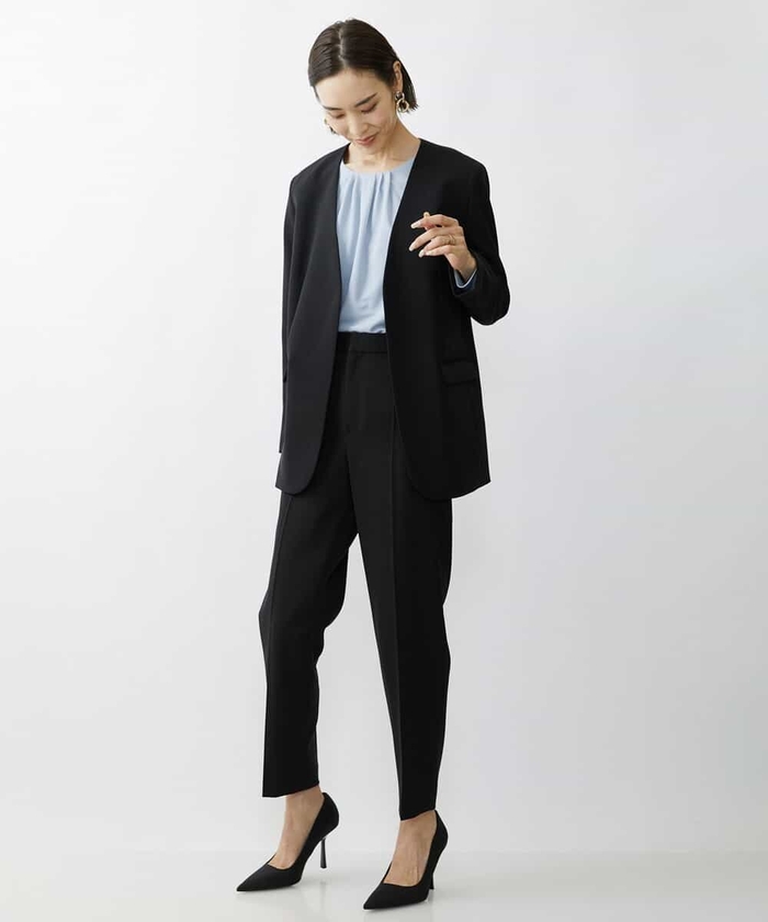 【美品】完売品 epnok セットアップ メランジツイルノーカラージャケット 美品】完売品 epnok セットアップ メランジツイルノーカラー