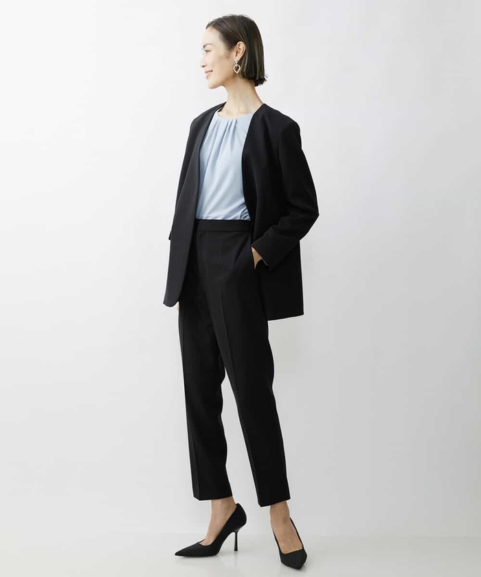 【美品】完売品 epnok セットアップ メランジツイルノーカラージャケット epnok（エプノック）の「メランジツイルノーカラージャケット
