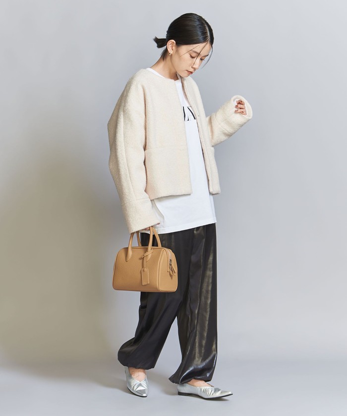 セール 30%OFF】【WEB限定】ブークレ ノーカラーショートコート
