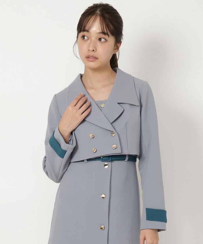 セール 60%OFF】ショートジャケット×タイトロングワンピース セール 60%OFF】ショートジャケット×タイトロングワンピース