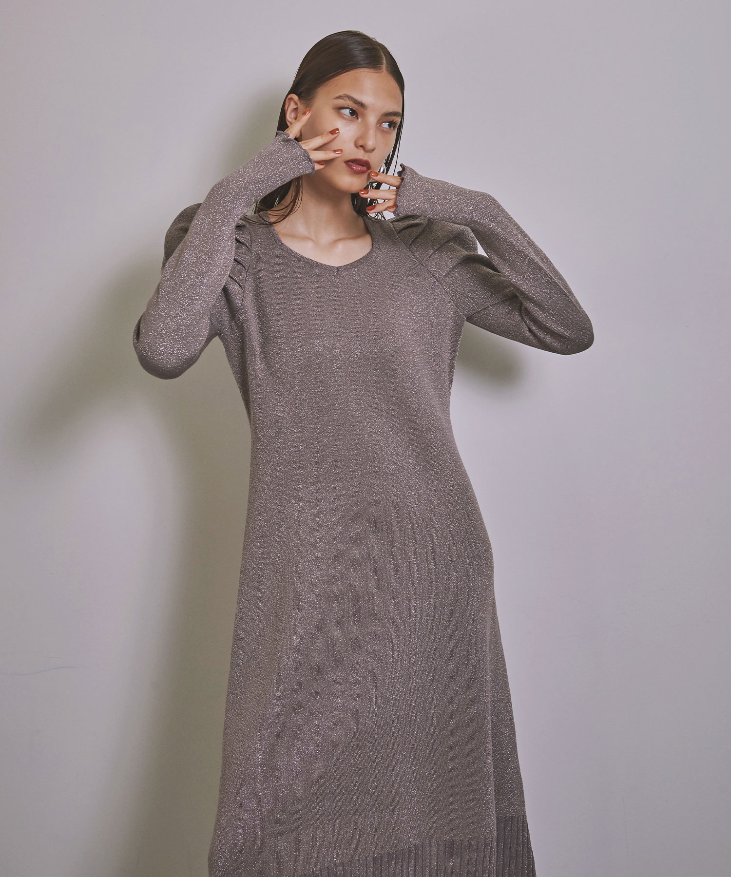 Glitter Tuck Knit Dress(505708073) | ミエリ インヴァリアント(MIELI ...