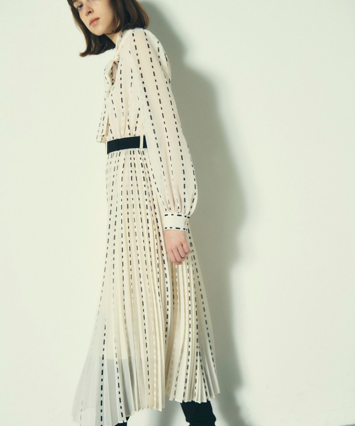 ★M&S Collection ドットタイフロントフレア 淑女ワンピ★ フロントジップフレアワンピース / Tanaka / ADAM ET ROPÉ FEMME