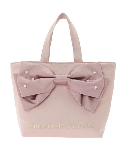 Maison de Fleur♡ピンクリボンレースバッグ メゾン ド フルール Maison de FLEUR レースダブルリボン