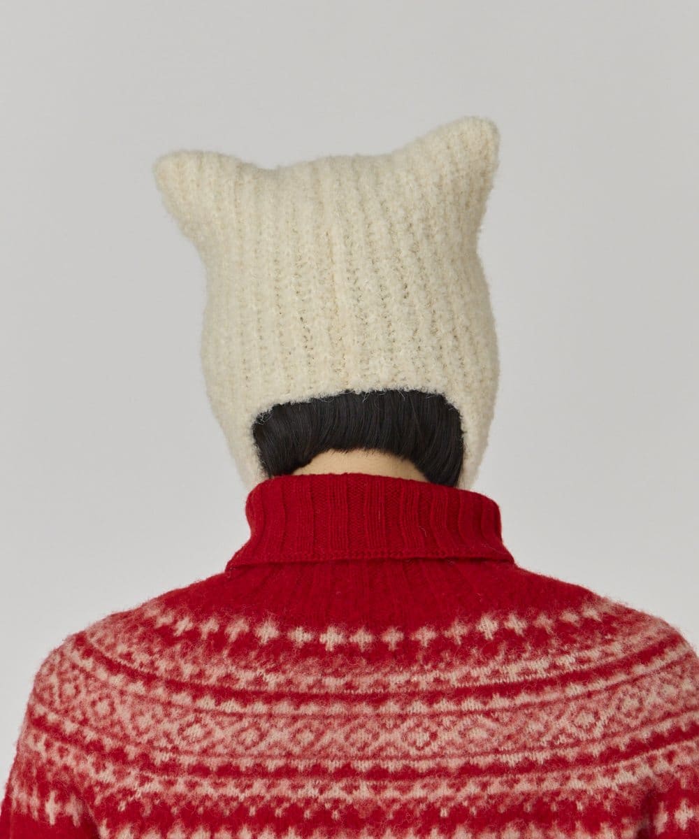 OVERRIDE KNIT CURLY CAT GUIDE SG | 57cm～59cm(98) WHITE (06