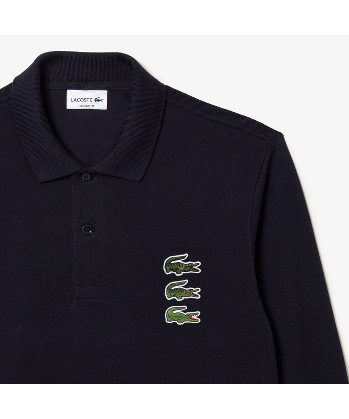 ラコステ LACOSTE サマーウール鹿の子地ポロシャツ （ブラック