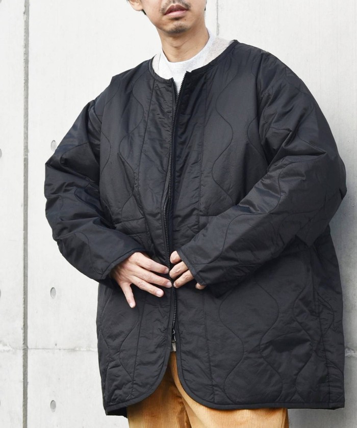 HELLY HANSEN キルティングライナー メルトン Pコート XL グレー セール】【SHIPS any別注】HINSON: 中綿 ミリタリー ノーカラー