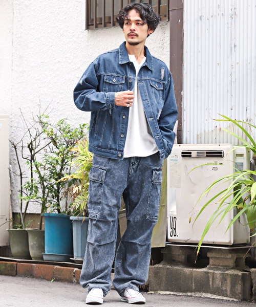 ウォッシュドワイドデニムパンツ – Deuku