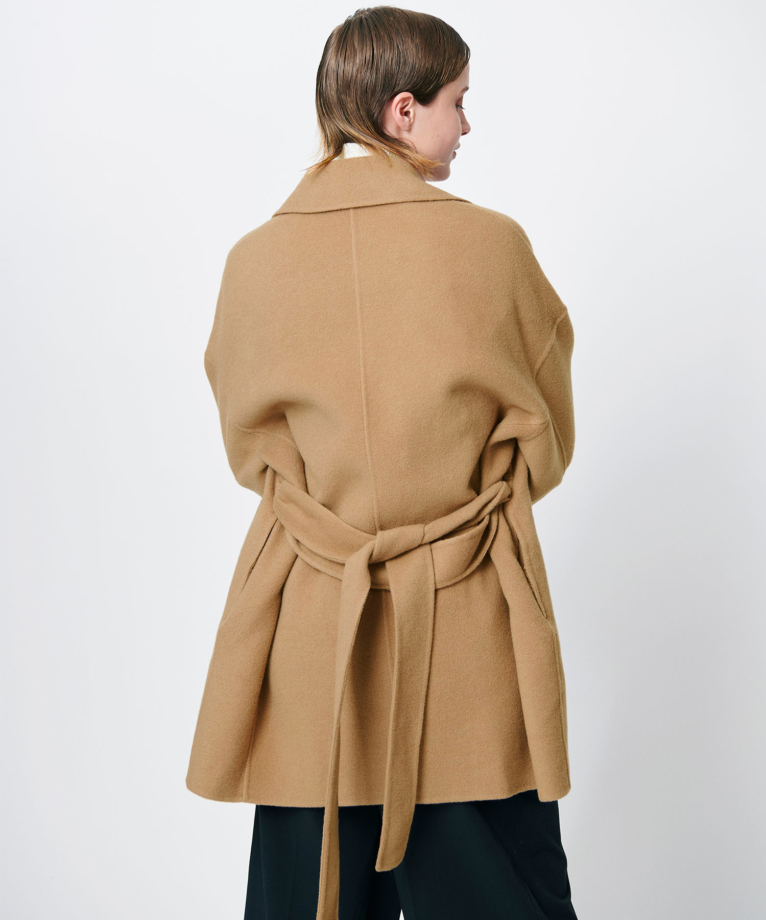 セール 50%OFF】ベルテッドミドル丈リバーコート(505710666 セール 50%OFF】ベルテッドミドル丈リバーコート(505710666
