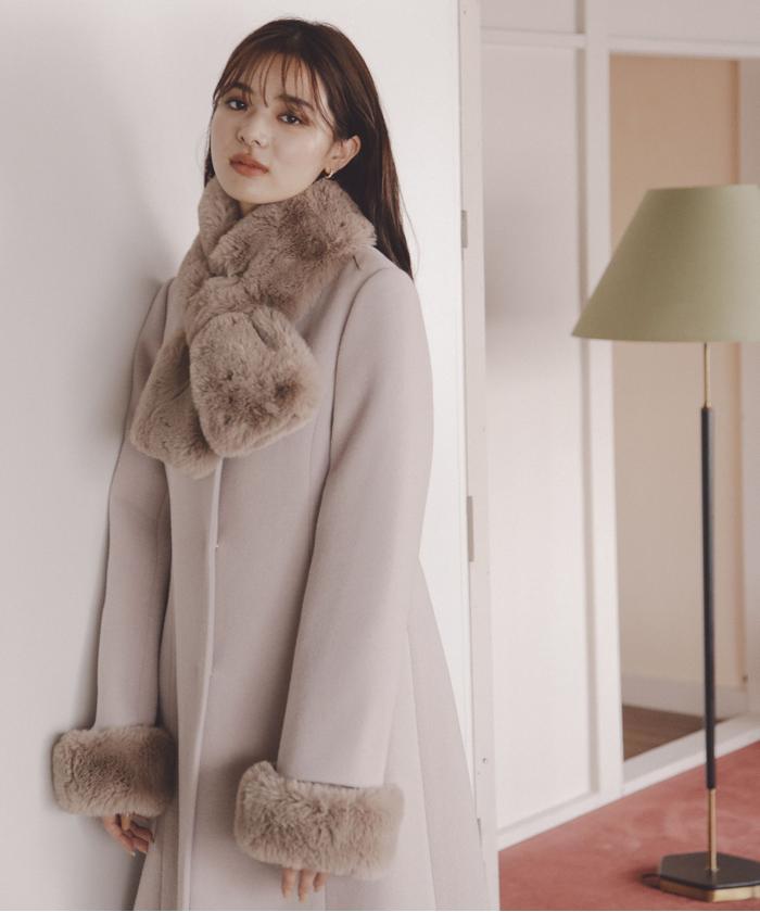セール 30%OFF】フェイクファー取外しコート/23AW(505451819
