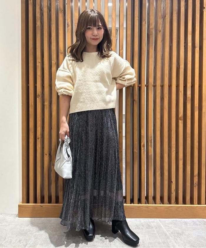 セール】［シルバーカラーWEB限定］ラメプリーツスカート