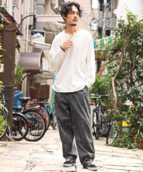 ラグスタイル LUXSTYLE ワイドデニムパンツ/デニムパンツ メンズ