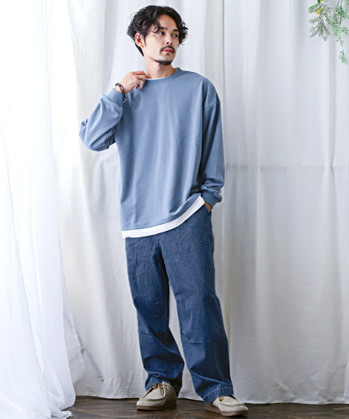 新入荷 ラグスタイル LUXSTYLE メンズ ワイドデニムパンツ/デニムパンツ パンツ