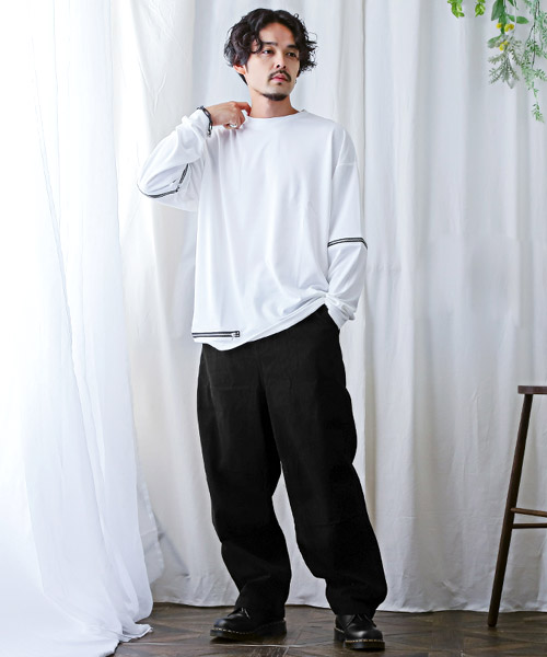 ラグスタイル LUXSTYLE ワイドデニムパンツ/デニムパンツ メンズ