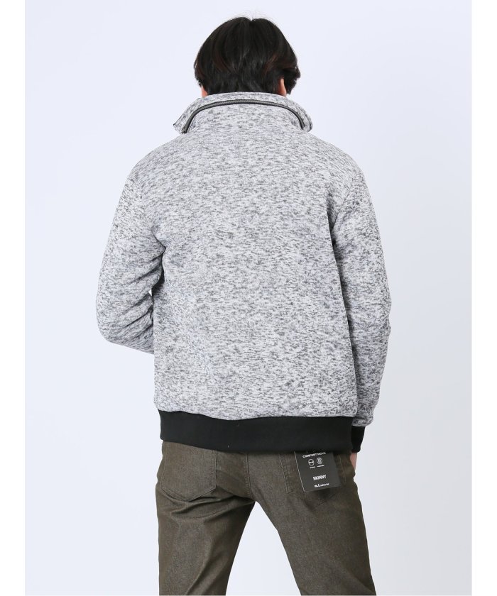 クーポン】【セール10%OFF】メランジ裏起毛 スタンドボリュームネック