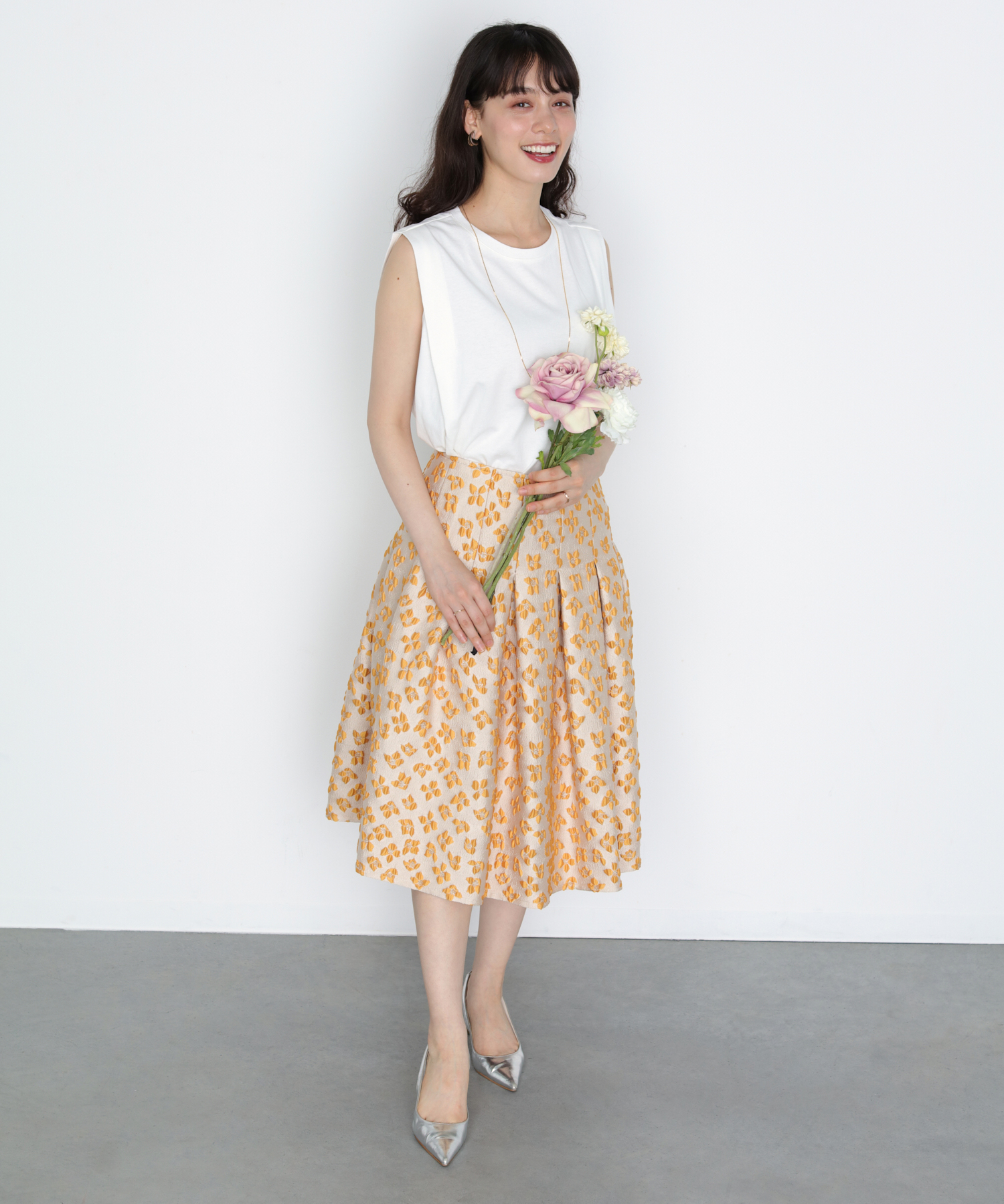 Demi Luxe デミルクスビームス　ジャガードフラワーワンピース Demi-Luxe BEAMS（デミルクス ビームス）の「○☆Demi-Luxe