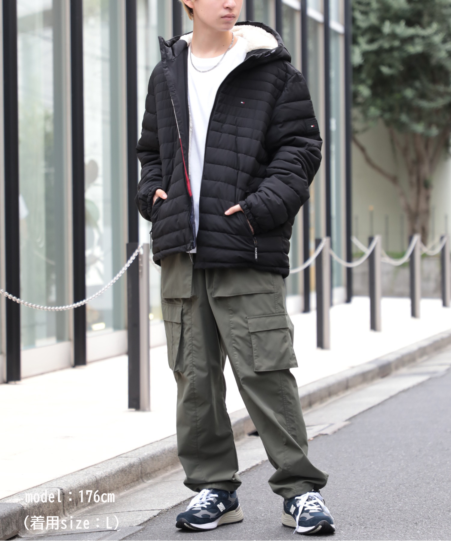  JEANS トミー リバーシブル アウター ボア フード ダウン Tommy Jeans リバーシブルボアジャケット