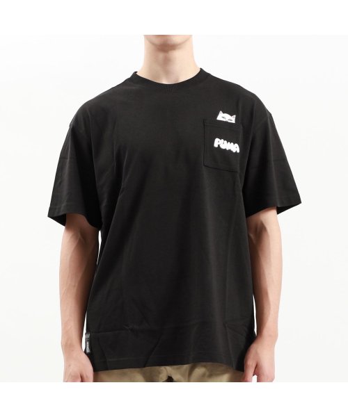 プーマ Tシャツ 半袖 PUMA ブランド 大きめ 大人 黒 白 綿 オーバーサイズ PUMA × RIPNDIP リップンディップ  622195(505727605) PUMA(PUMA) d fashion