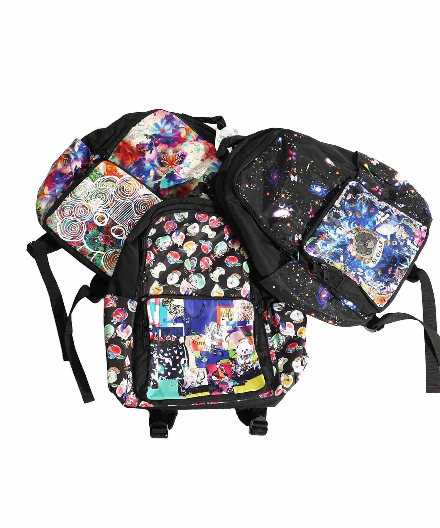 高評価なギフト セール】スカラー 3柄展開リュック カラフルPOPな柄MIX ScoLar バッグ