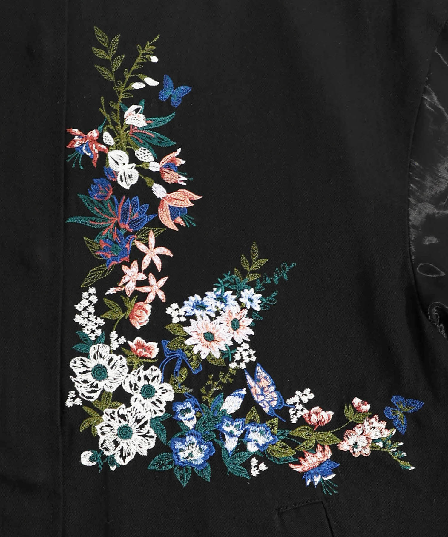 セール】小花柄刺繍 オーガンジー袖切替ブルゾン(505709880