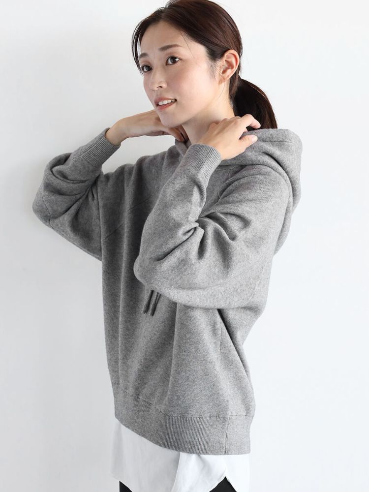 CLOVE ロゴニットフーディ　新品　グレー セール】クローブ CLOVE ロゴニットフーディー(505729220