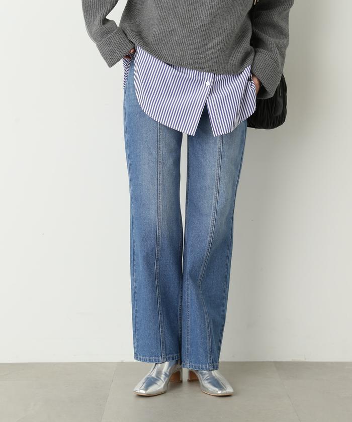 センターステッチストレートデニムパンツ《S Size Line》(505729327