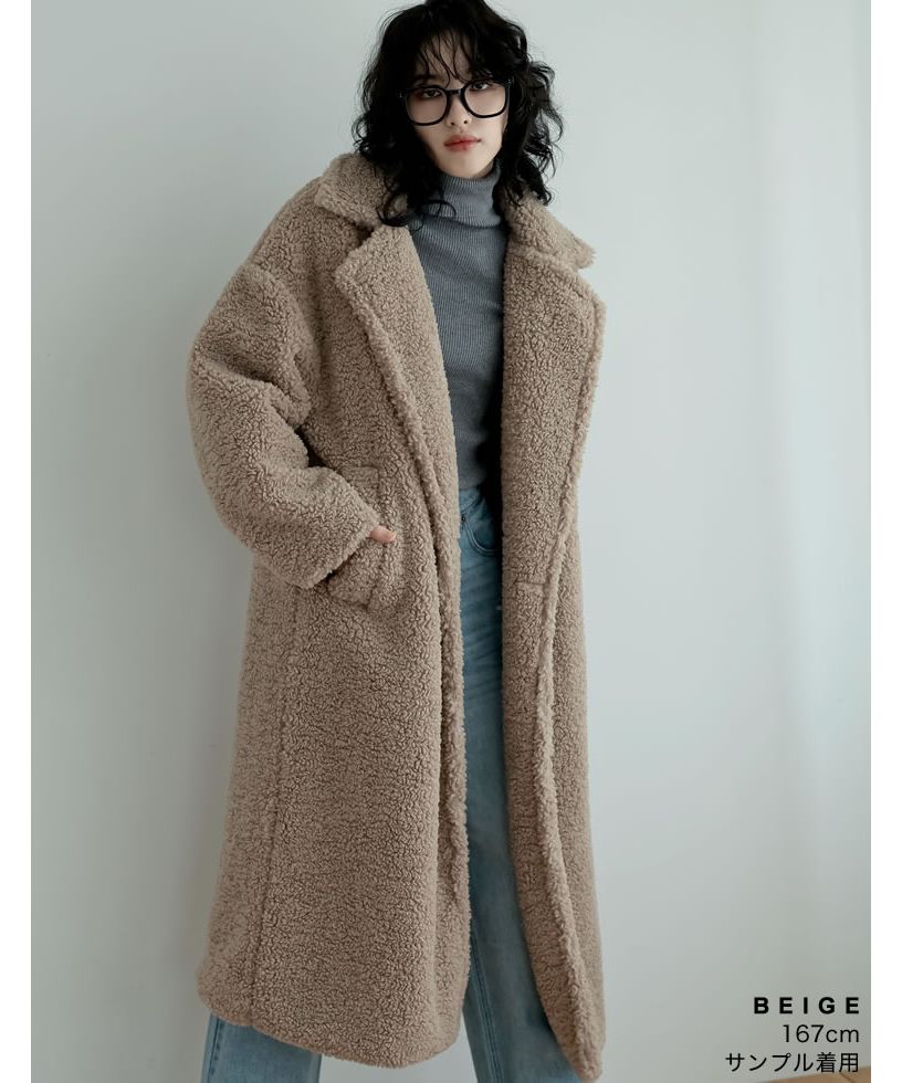 ダブルピークドレスチェスターコート ベージュ ダブルピークドレスチェスターコート ベージュ