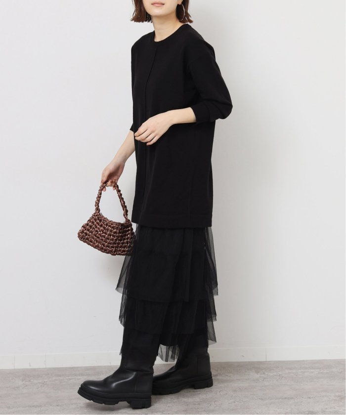 セール】【TORRAZZO DONNA/トラッゾドンナ】Knit Tunic x tulle OP