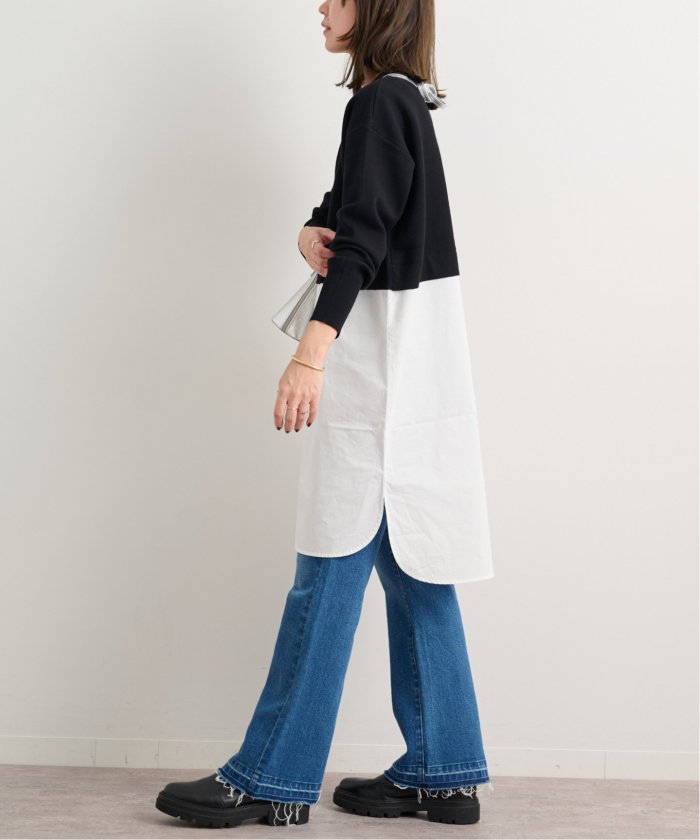 TORRAZZO DONNA/トラッゾドンナ】Knit x Shirt Hybrid Tunic