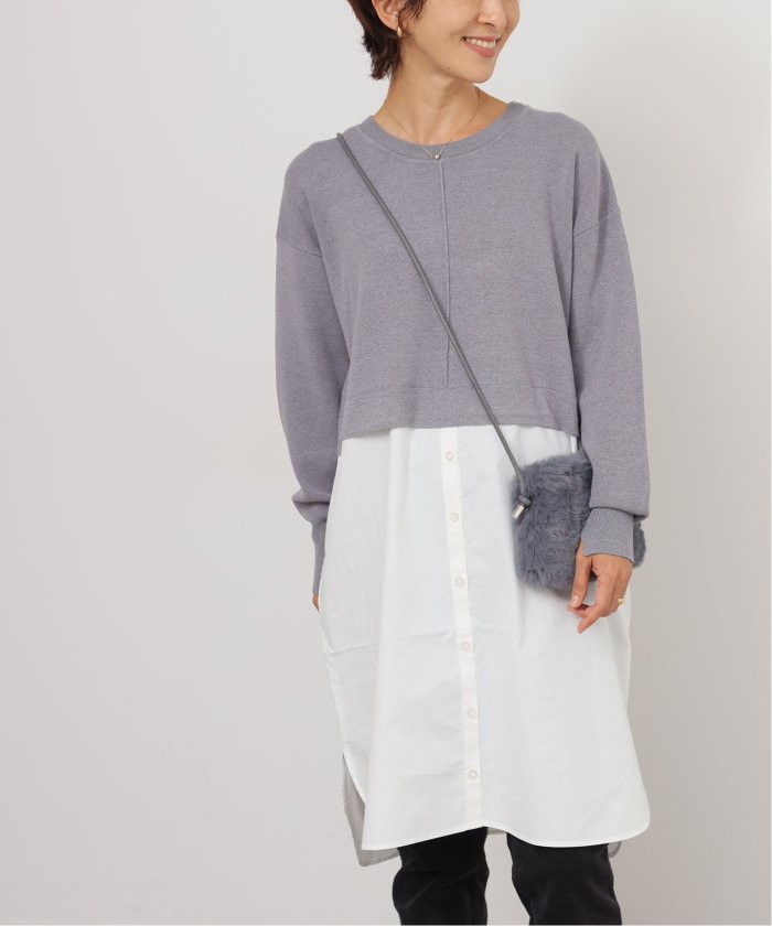 TORRAZZO DONNA/トラッゾドンナ】Knit x Shirt Hybrid Tunic