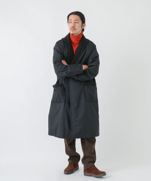 新品入荷 セール 70%OFF】グリーンダウンショールカラーロングコート ジャケット・アウター