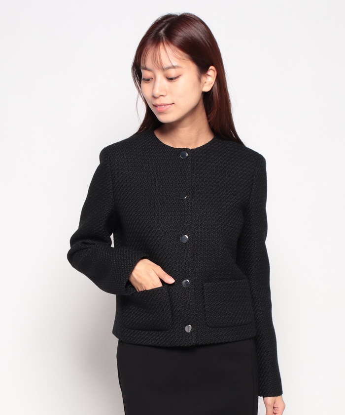 Theory 美品 Holiday Tweed PKT Crop JKT Theory Holiday Tweed Cropped Jacket in Black | Lyst