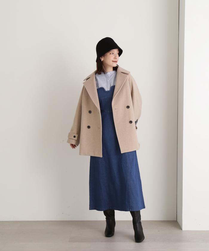 セール】ウールパイルダブルミディコート《S Size Line セール】ウールパイルダブルミディコート《S Size Line