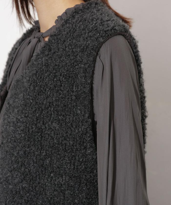 セール 30%OFF】ブークレループ編みベスト(505565125) | NANO