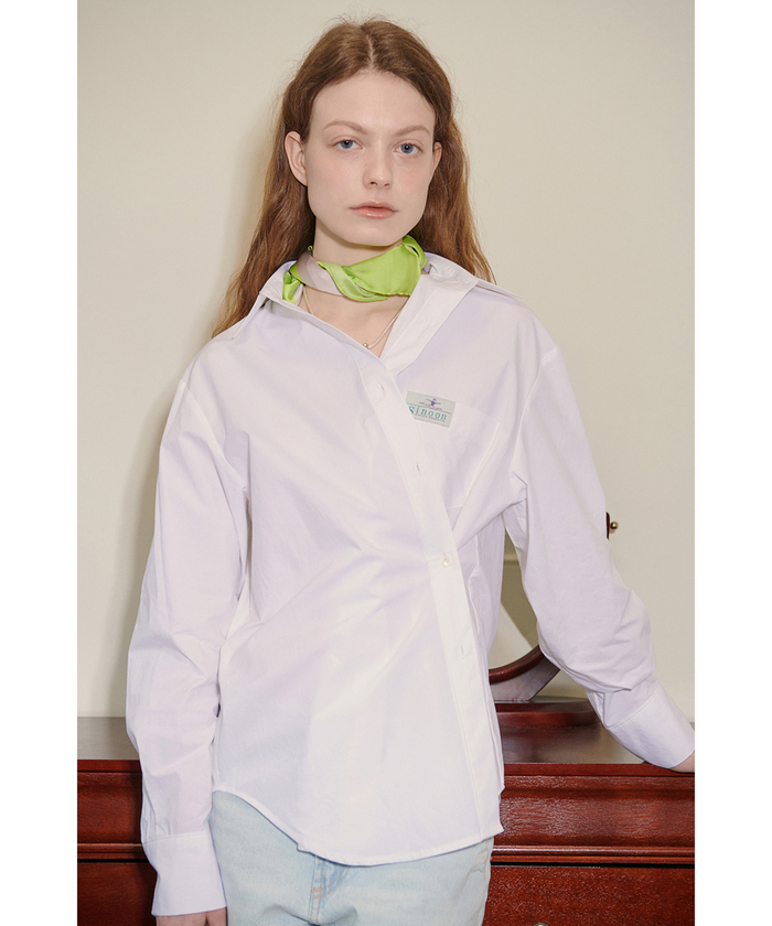 VALENTINO 翡翠グリーンに小花舞い散るシルクシフォン絞りフリルシャツ セール60%OFF】【韓国人気ブランド/sinoon】クラシックコットン