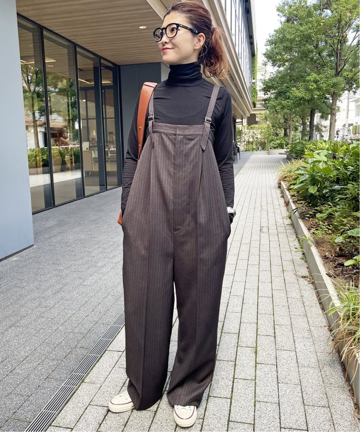 Spick and Span ストライプベアオールインワン ネイビー 38