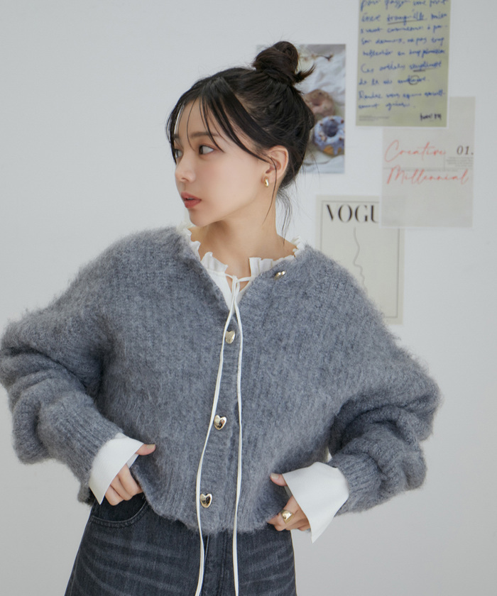 セール 20%OFF】【WEB限定】ハート釦カーディガン(505733479